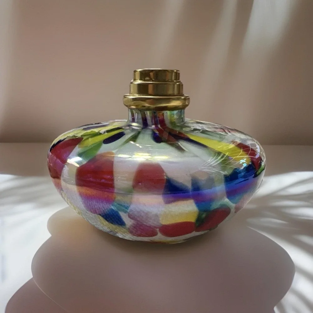 Vintage Large Glass, Conical Oil‎ Lamp LA-TEE-DAI - Picture 2 of 8